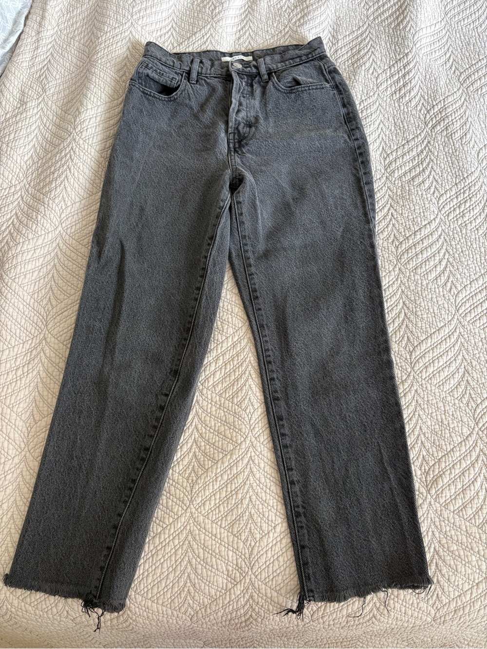 PacSun Women's Straight Leg Jeans in Washed Black - Size 26